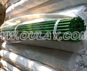 Green plastic coated bamboo