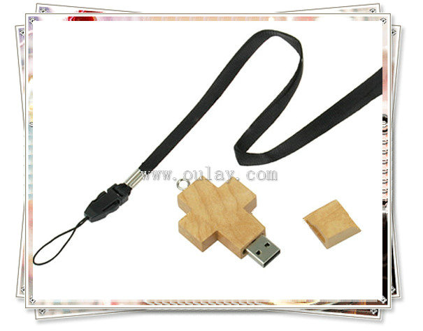 Cheap Wooden Cross USB Flash Drive with Real Capacity