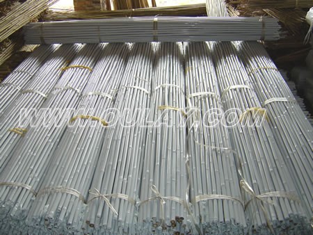 White plastic coated bamboo