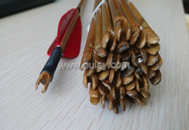 Self-nock bamboo shafts for hunting
