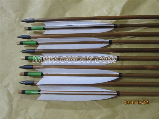 kyudo cutting bamboo arrows