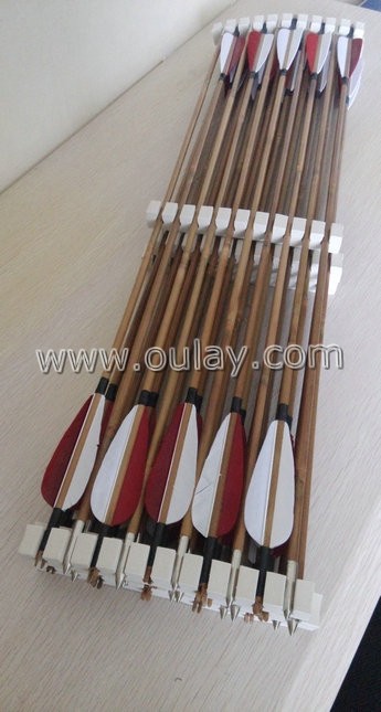 white and red bamboo arrows