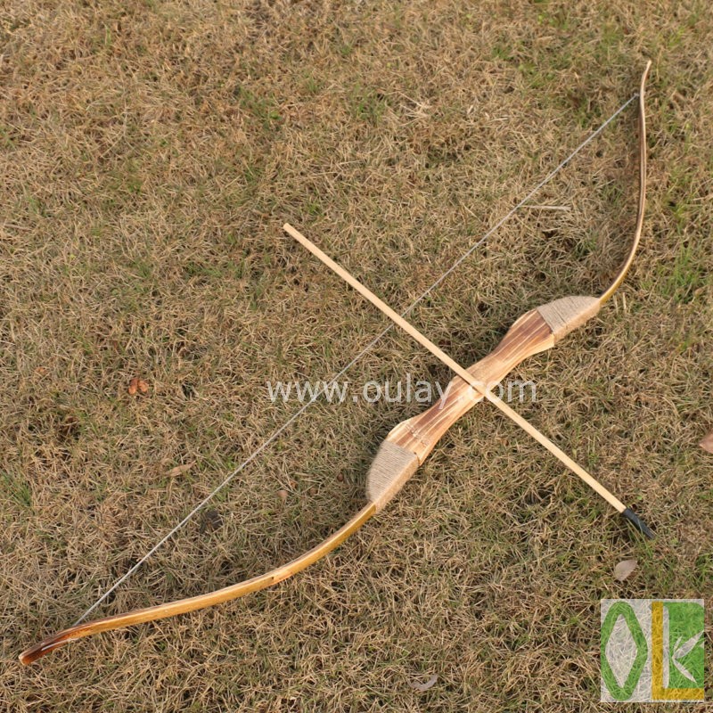 wood children toys bow with arrow of rubber arrowheads