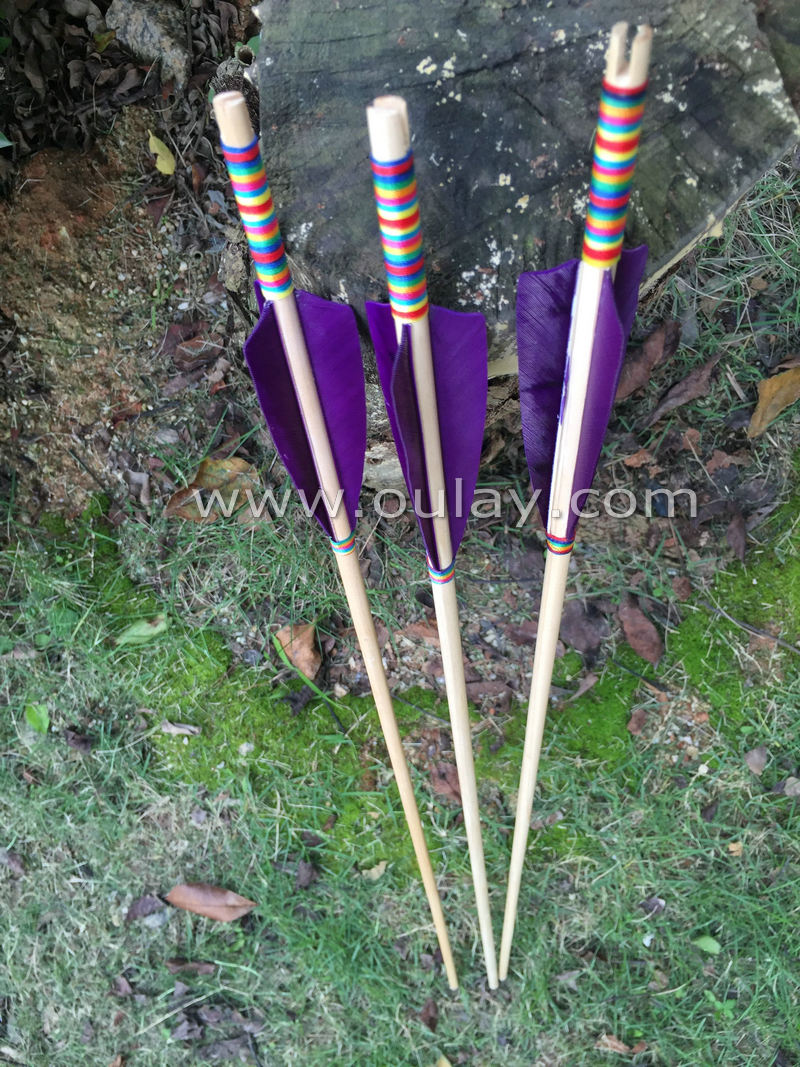 Complete Cedar Arrows With Purple Fletchings