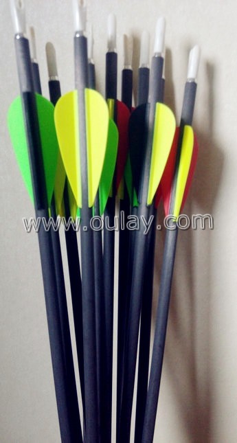 carbon arrow with rubber vanes