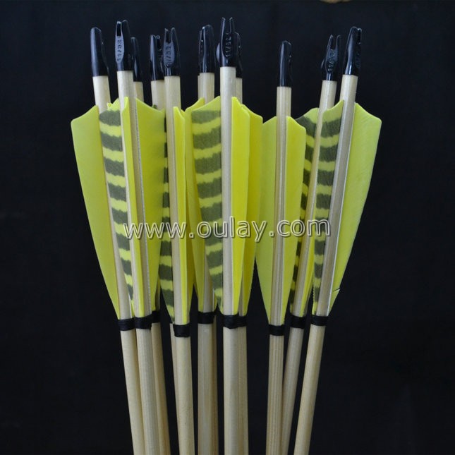 yellow striped wooden arrows