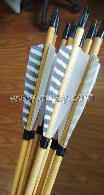 wood arrows with plastic nocks