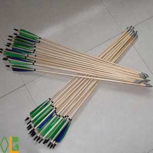 green turkey feathers wood arrows