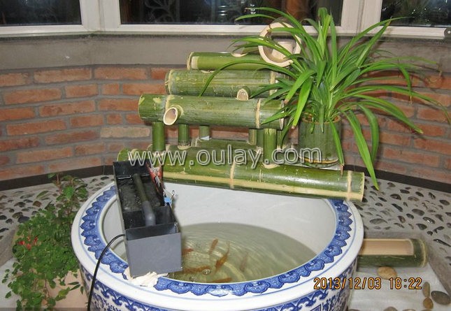 green bamboo garden water fountains /water spouts