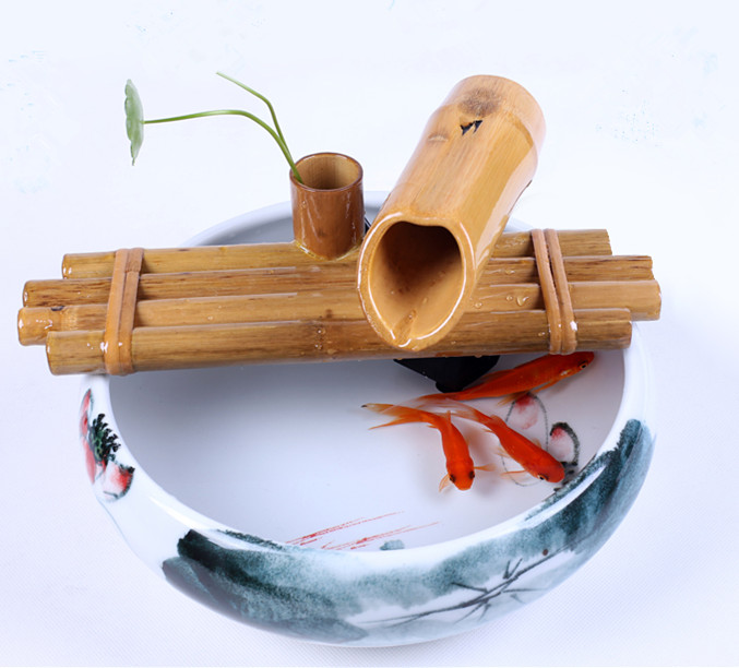 Bamboo water spouts decor home ,office