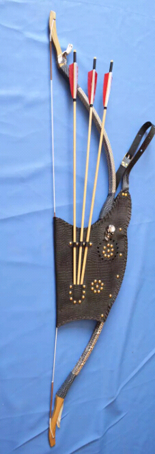 bow with three bamboo arrows