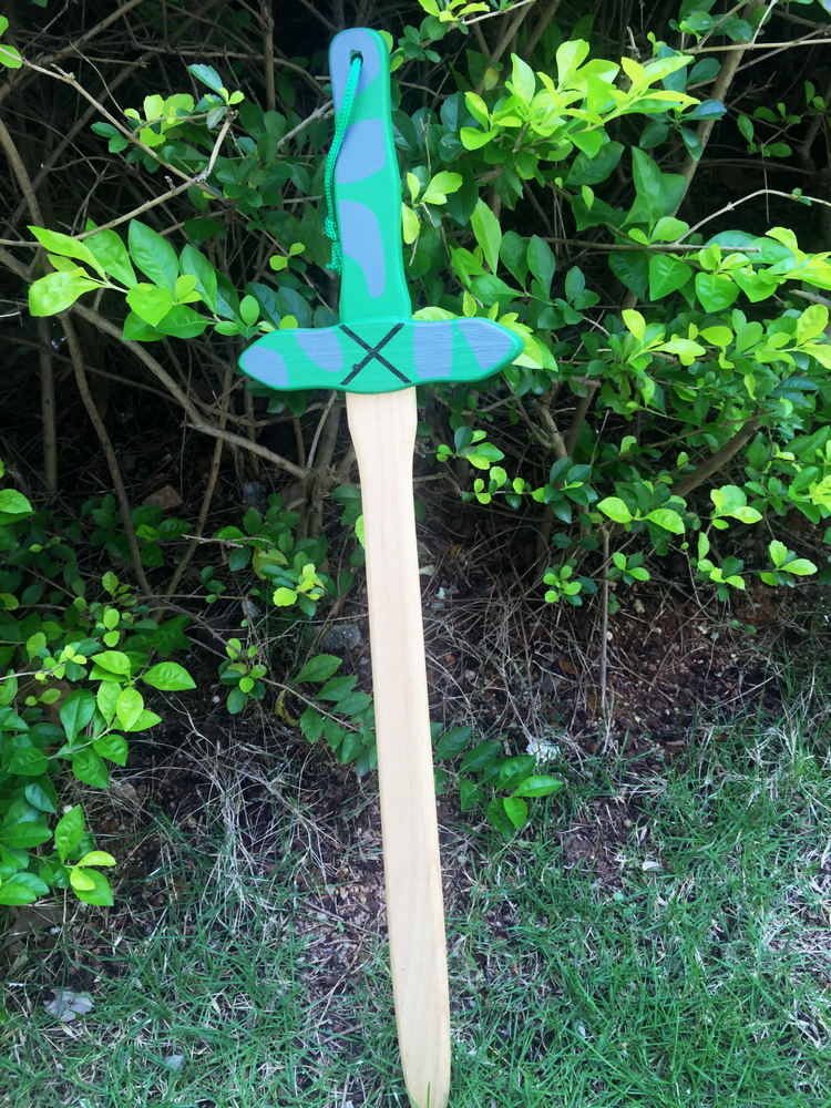 Natural Wooden Long Sword 60cm Safety Kids Outdoor Wooden Toys